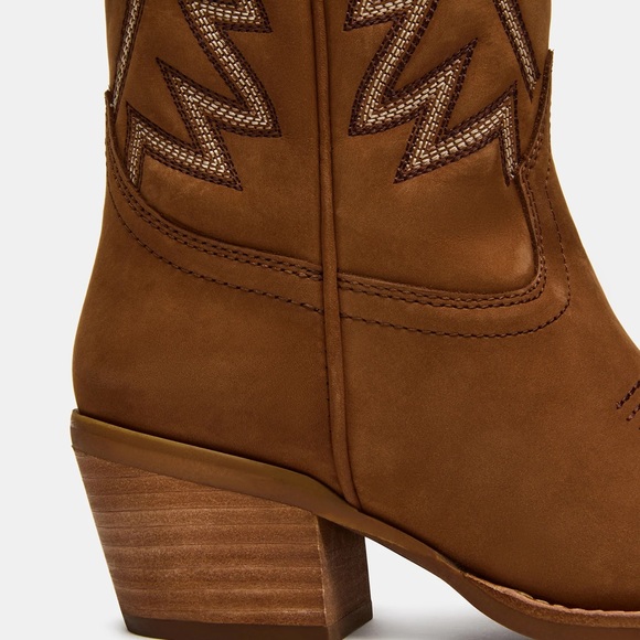 Steve Madden Brown Western Knee-High Heeled Boots - Picture 5 of 5